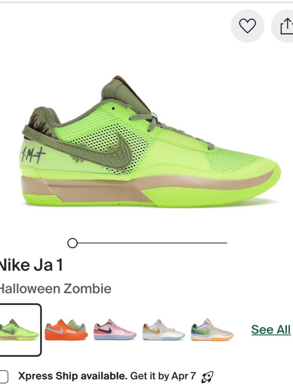 Nike JA 1 NRG 'HALLOWEEN - ZOMBIE'